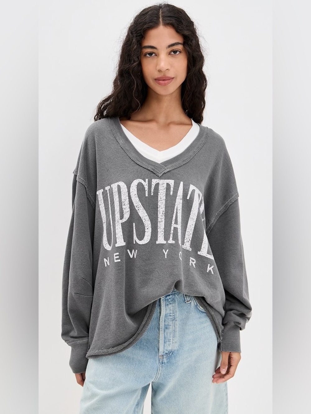 Free People We The Free Upstate Graphic Sweatshirt NWT Size Small Oversized S-XL - Picture 2 of 8